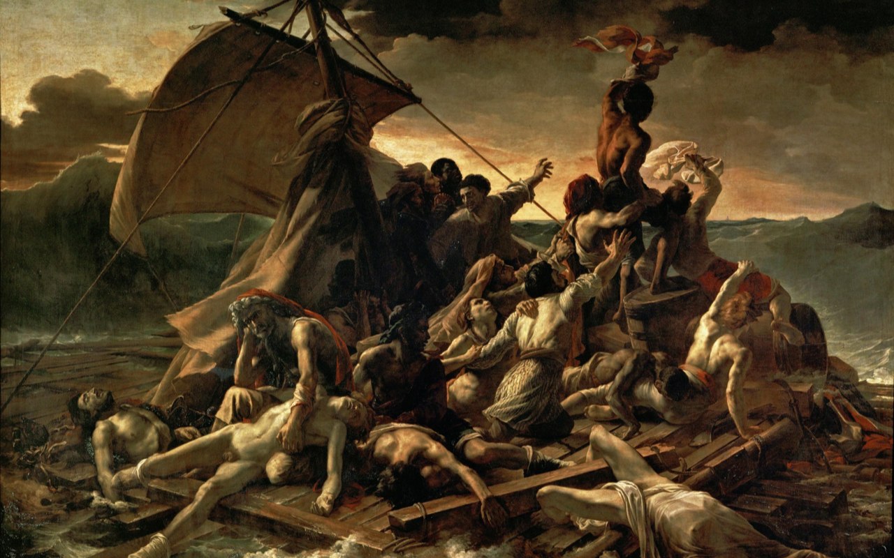 Painting of dying people on a boat